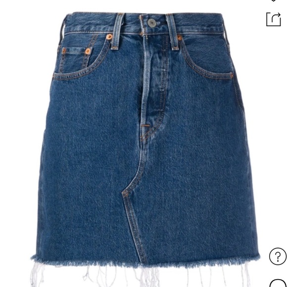 NWOT Levi’s High Rise Denim Mini Skirt Deconstructed Iconic Boyfriend Size 25 - Picture 4 of 14